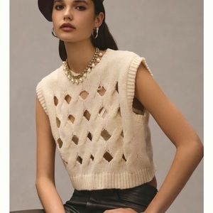 Anthropologie Pilcro Cutout knit vest